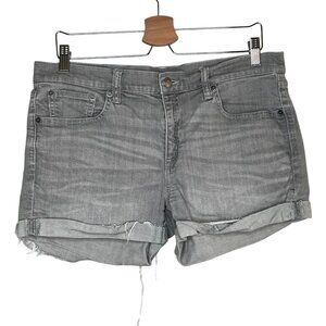 Gap Womens Gray Denim mid rise Slim Shorts rolled hem Size 31r